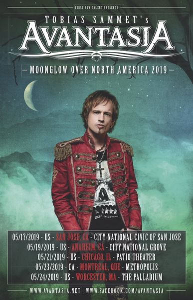 AVANTASIA skelbia 2019 m. gegužės mėn. turą Šiaurės Amerikoje